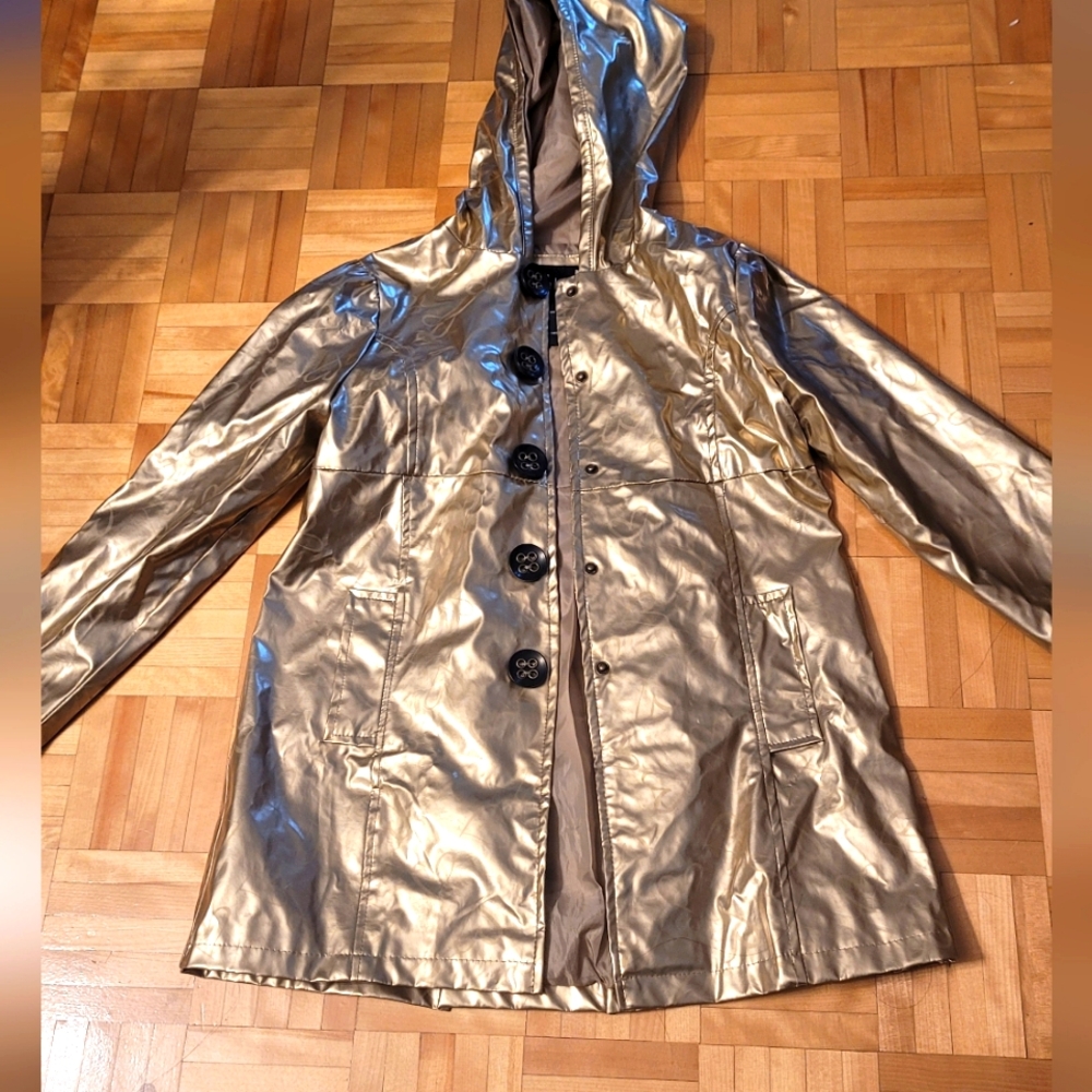Gold Cape Jacket with Reflective Finish